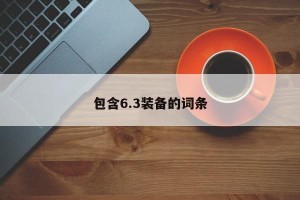 包含6.3装备的词条